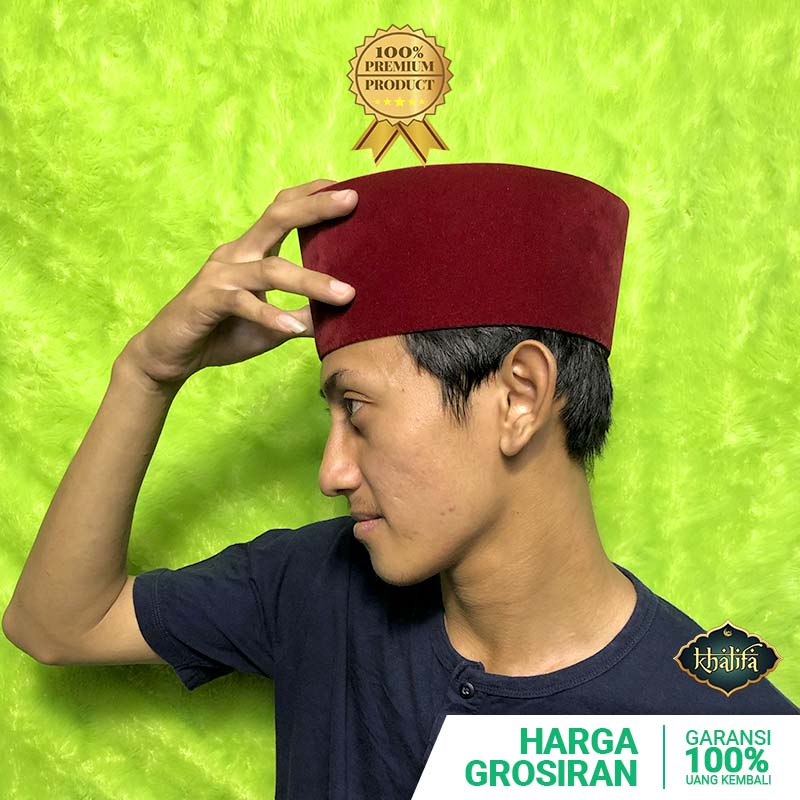 Peci Merah Pitung Betawi Aceh Kesultanan Turki Songkok Polos Sablon Kopiah Bordir Anak Dewasa Kopyah