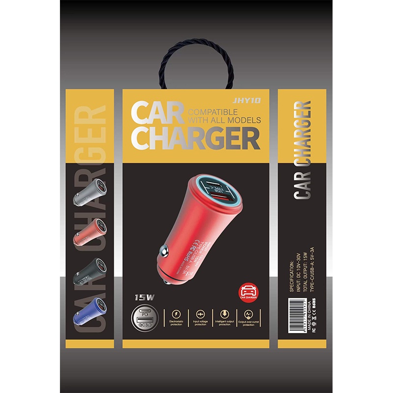 【CC004】Fxing JHY10 Car Charger Fast Charging 45W USB + PD Ports USB Type C QC3.0 PD3.0 Mobil Pengisi Daya Handphone Universal IOS iPad