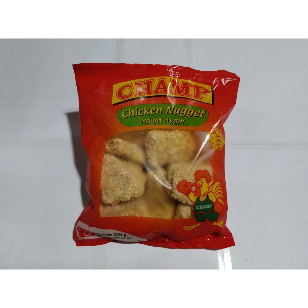 

CHICKEN NUGGET CHAMP 250 gr / Frozen Food / Makanan Beku / NUGGET Ayam Goreng / NUGGET CHAMP