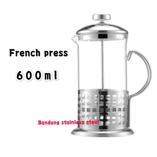 French press 600ml coffee plunger kaca coffee maker tea seduh manual