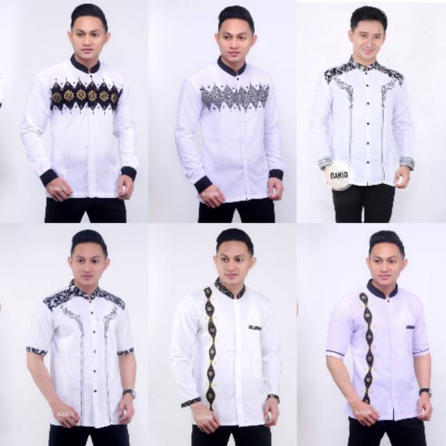 BAJU KOKO MUSLIM PRIA DEWASA/ KOKO BATIK / KOKO PRIA MUSLIM PUTIH / KOKO AZZAHIR