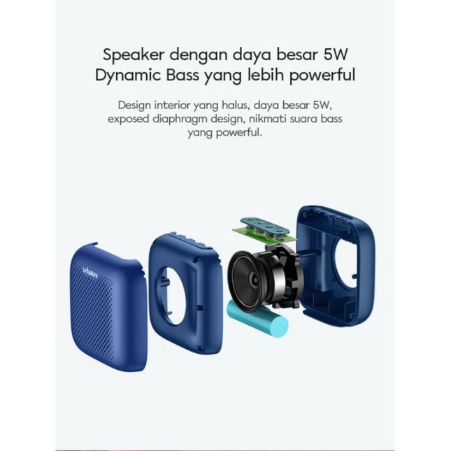 Speaker Bluetooth VIVAN VS1 Anti Air Tahan Hingga 8jam Music Box Spiker bluetoth