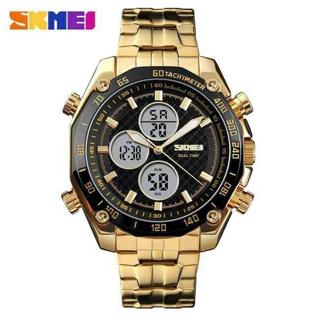 SKMEI 1302 Jam Tangan Watch Pria Digital Analog Stainless Steel