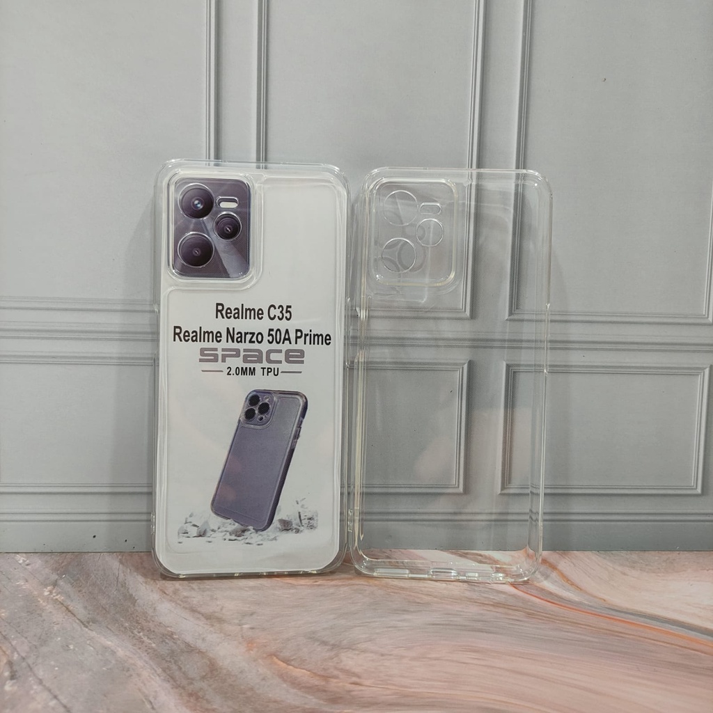 SoftCase Realme C30 C30s C31 C35 Narzo 50A Prime Realme 9i Oppo A96 4G A76 4G A36 Case Bening Clear SPACE TPU Jelly White_Cell