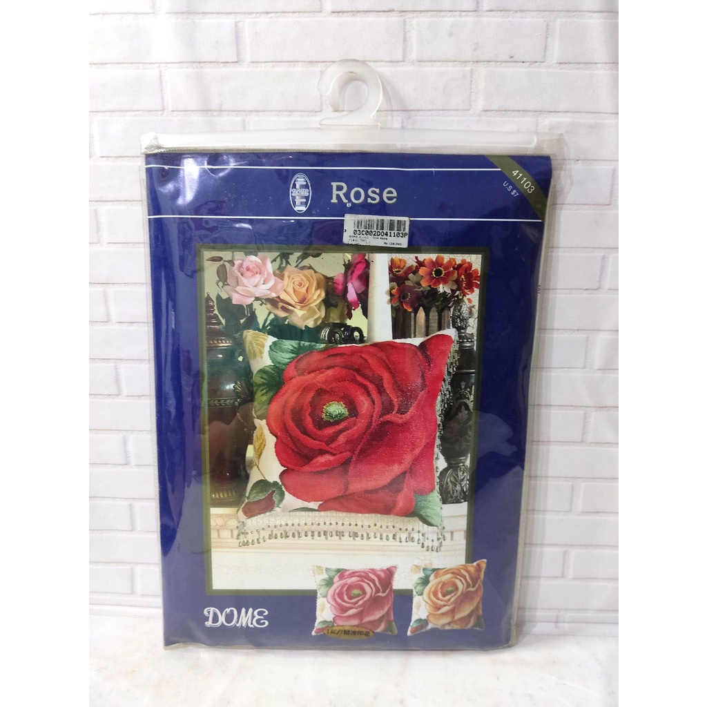 Paket DIY Craft Sulam Kristik DOME 41103PP Pink Rose Bunga Mawar Pola Kain