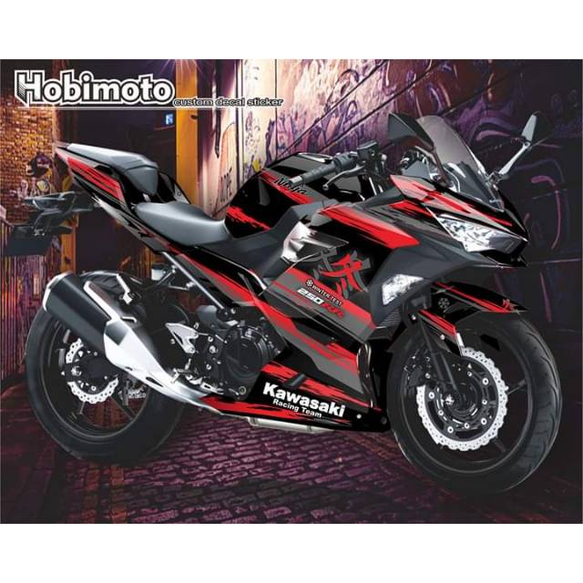Decal Kawasaki New Ninja 250 FI Hitam Merah