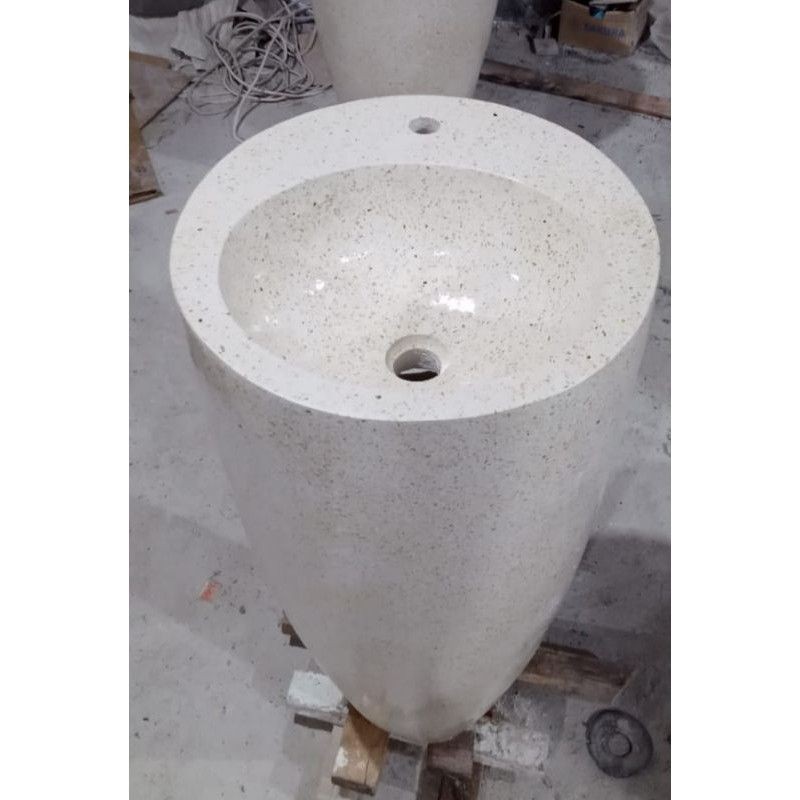 Wastafel Terazzo Berdiri / Pedistal Bulat