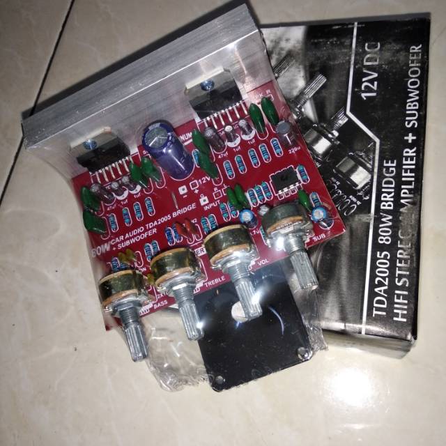 Kit 80 Watt stereo amplifier plus subwoofer DC 12V