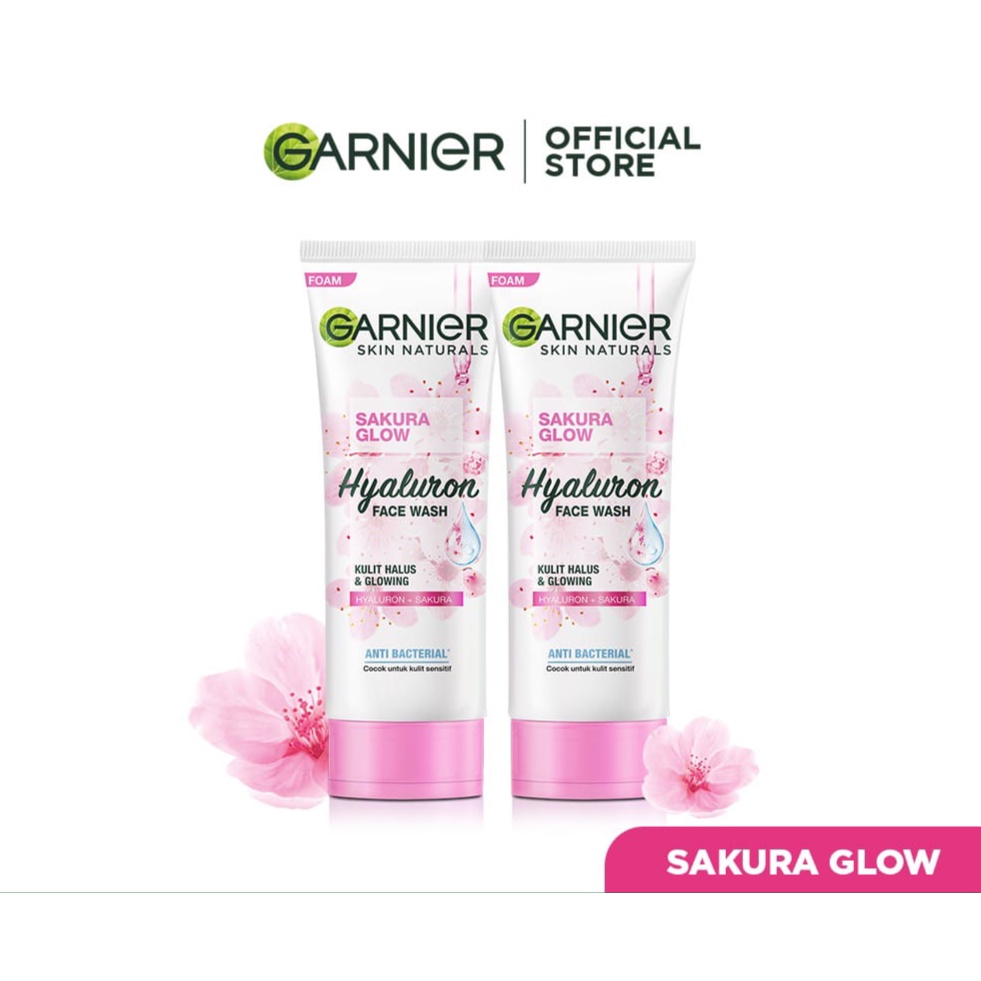 Laamia Garnier Face Wash Series Bright Complate VITC Sakura Glow Hyaluron Pembersih Wajah