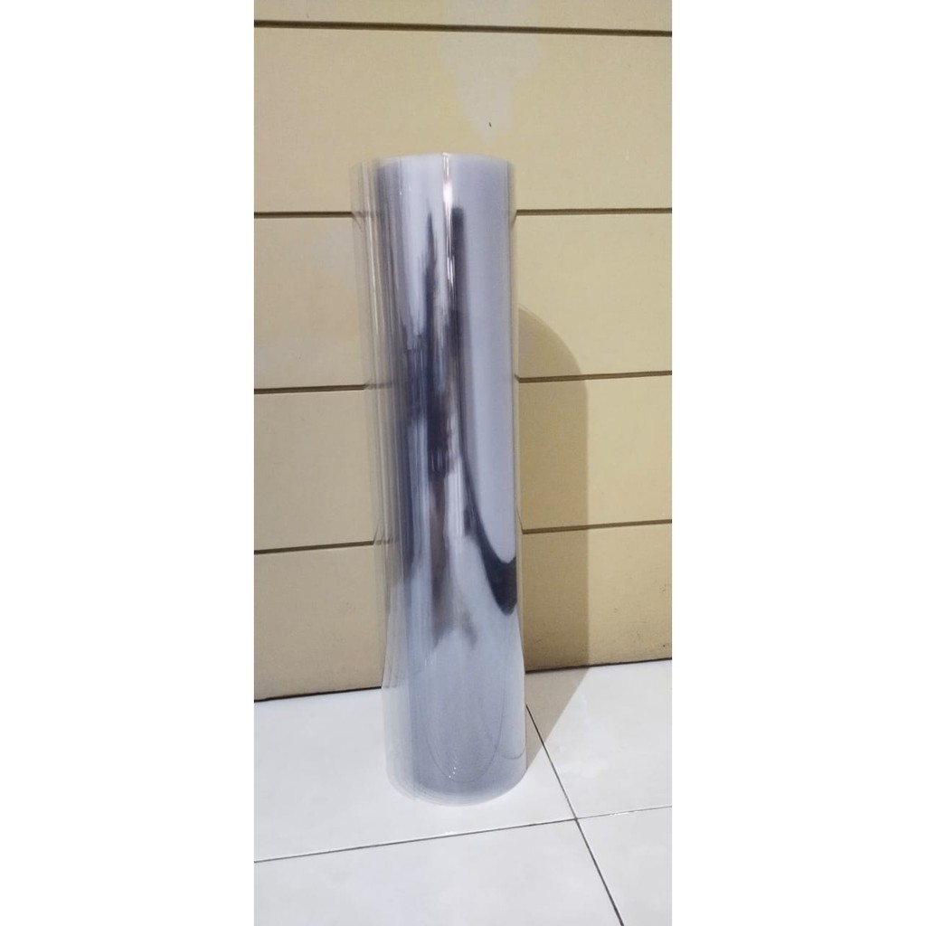 Mika Kaku tebal 0,7mm Lebar 60cm 70cm Bening Meteran PVC PET transparan ecer rigid rigit kaca 070 0.