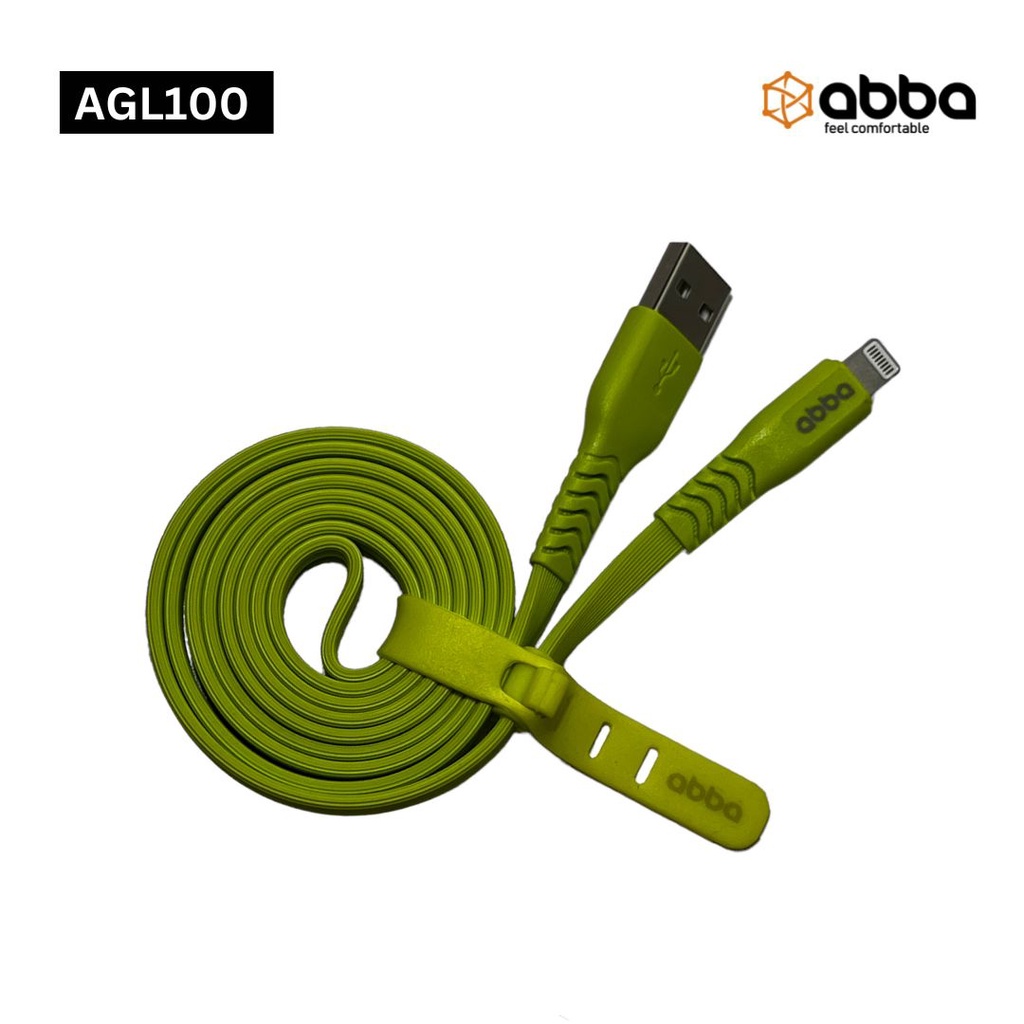 ABBA AGL100-KABEL DATA ABBA AGL100 LIGHTNING APPLE 3.0 AMPERE 100CM FAST CHARGING DATA CABLE COLORFUL