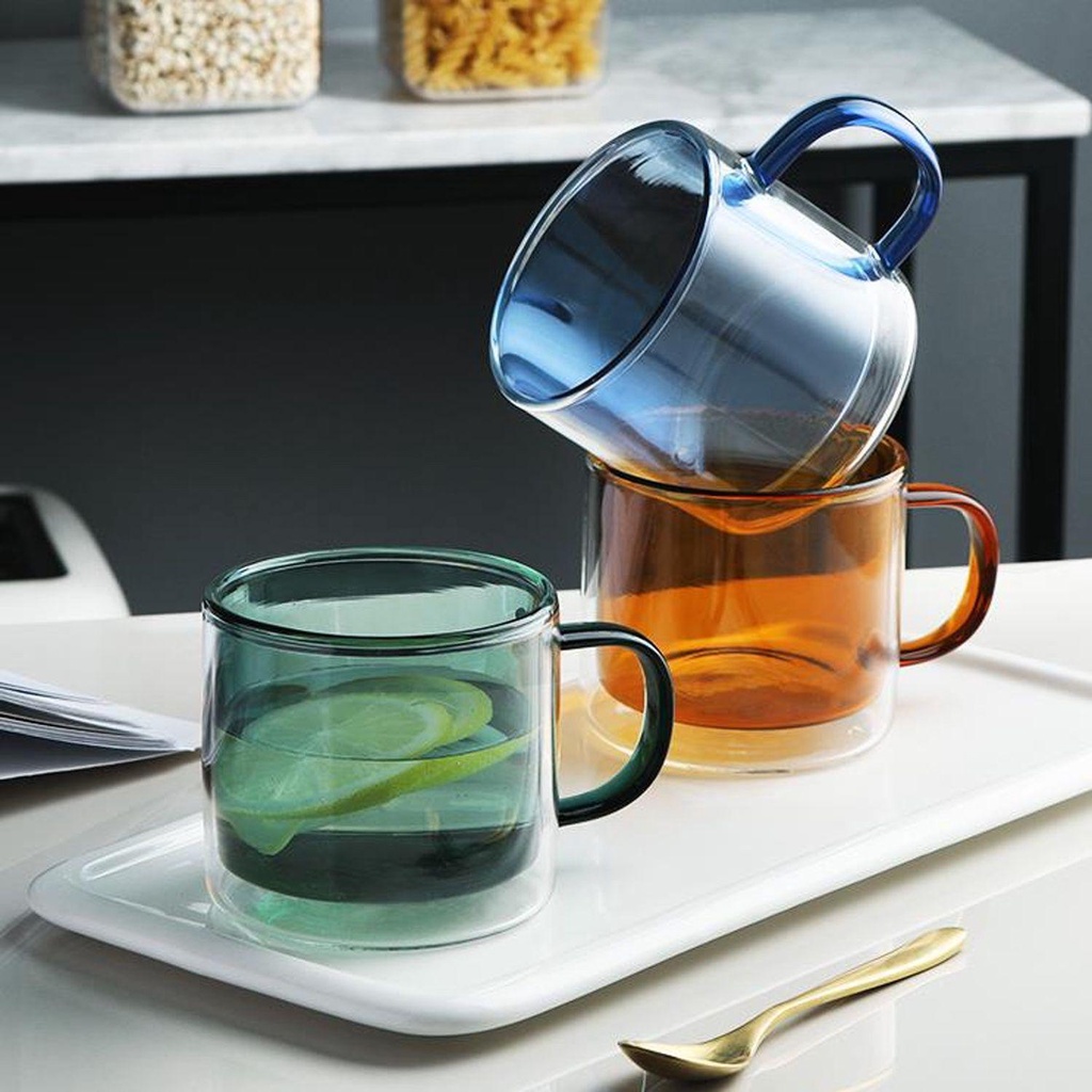 Solighter Cangkir Kopi Home Borosilicate Mug Color Cup