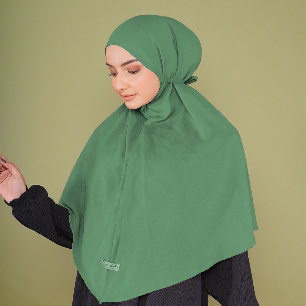 Bugis Hijab - Bergo Maryam Polos - Ukuran XL - Bergo Instan (Katalog A)-EMERALD GREEN