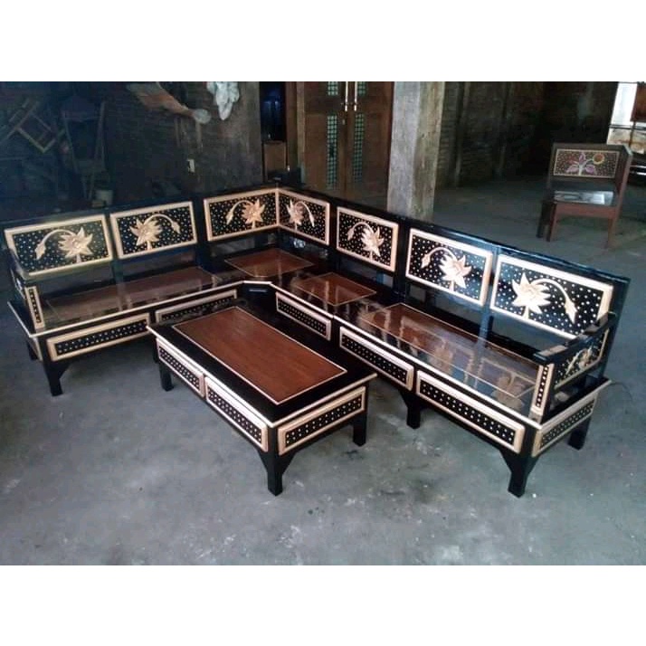 Kursi Tamu Sudut Pojok Minimalis Kayu