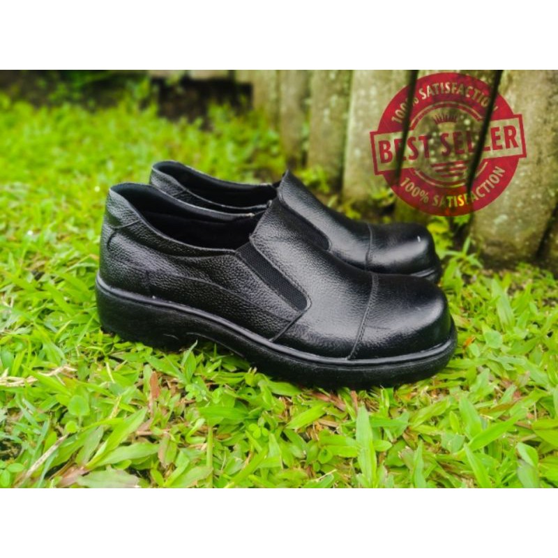 sepatu safety kulit asli model pendek