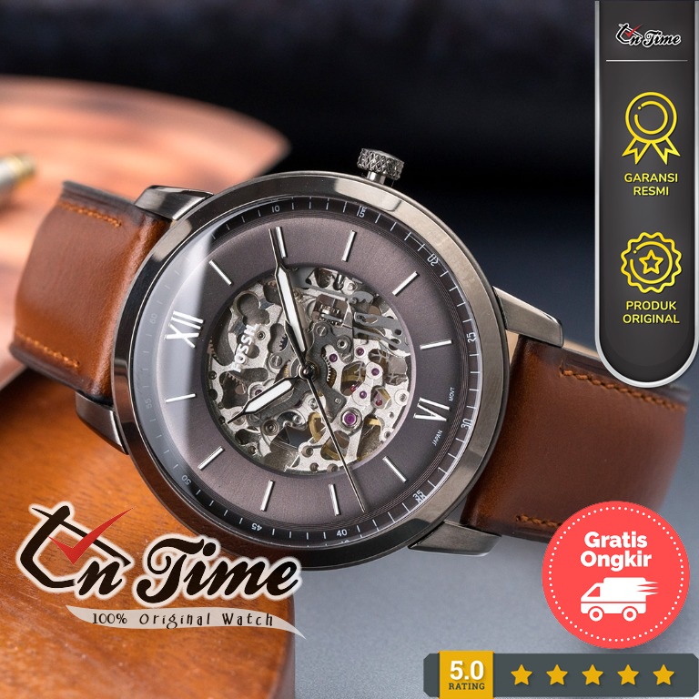 Fossil ME3161 Automatic Skeleton Jam Tangan Pria Ori Elegant