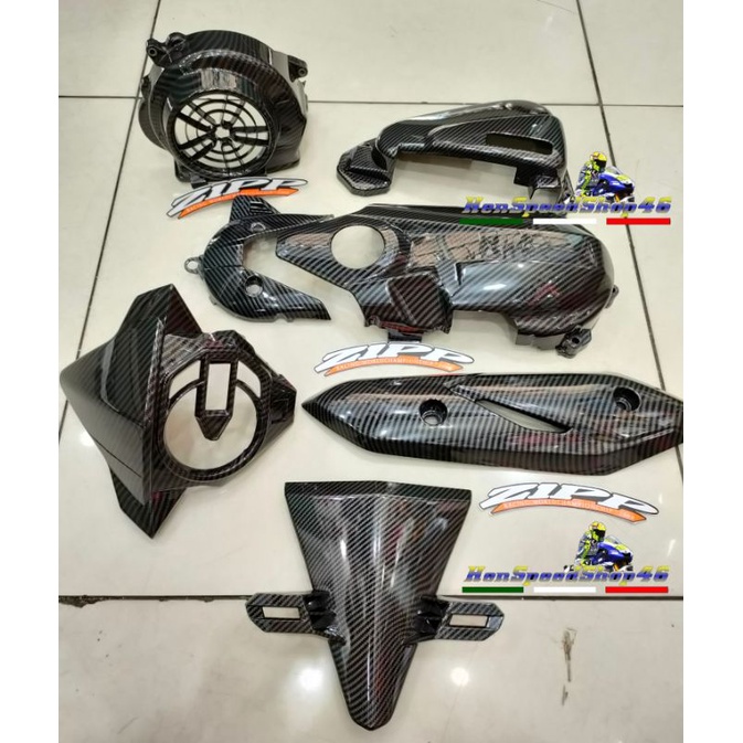 Paket Cover Carbon Beat Esp New 2017-2019 Tutup Cvt Kipas Knalpot Ducktail keongan Cvt beat esp pake