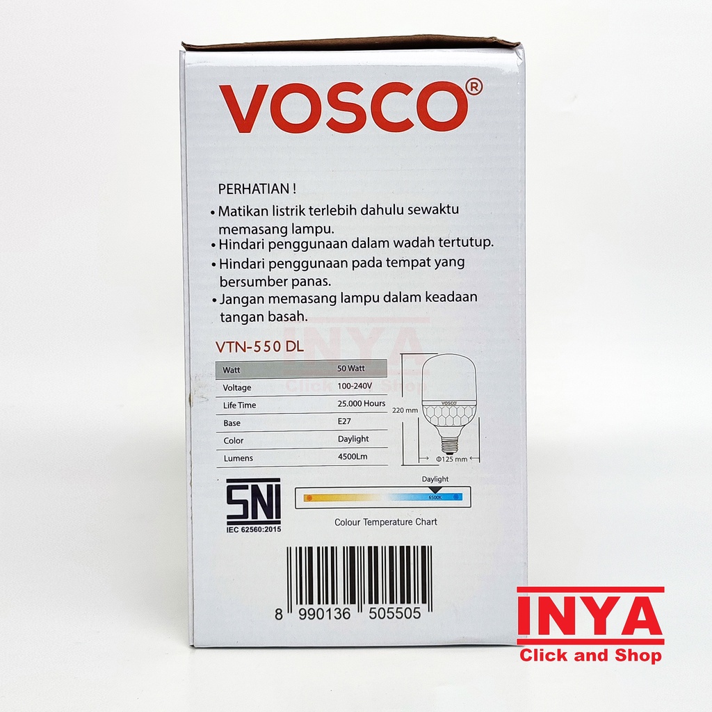 BOHLAM LED VOSCO PUTIH DAYLIGHT 50W - Lampu Bulb