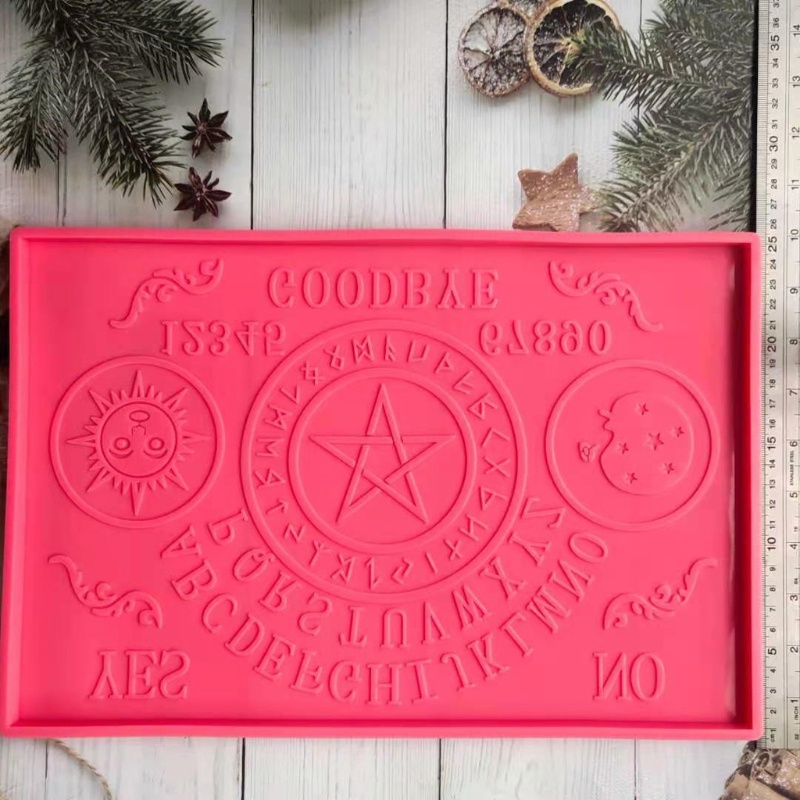 SIY  Oujia Board Planchette Divination Large Tray Resin Silicone Molds Agate Tray Serving Board Fruit Tray Resin Molds Crafts