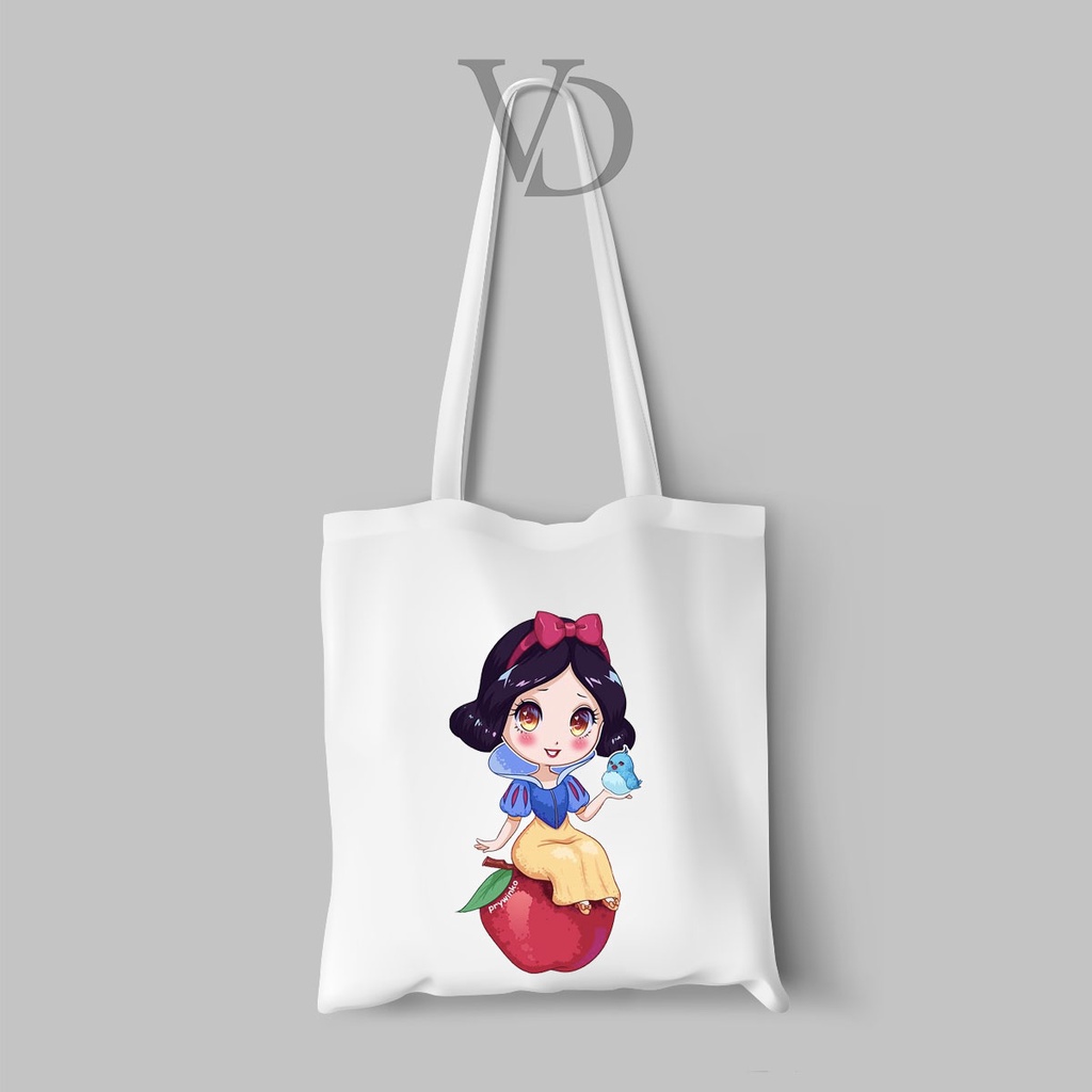 tas kanvas custom / totebag frozen cute / tote bag custom disney / tas princess / frozen bag