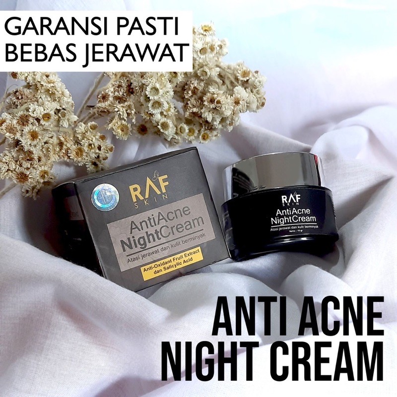 RAF SKINCARE.Night cream acne. KRIM JERAWAT BPOM
