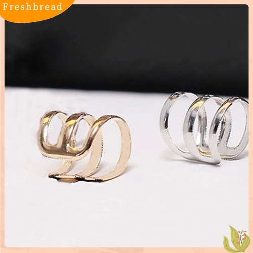 【Fresh】❀Women Punk Ear Clip Cuff Earrings Non-Piercing Hollow U-Shape Clip On Jewelry