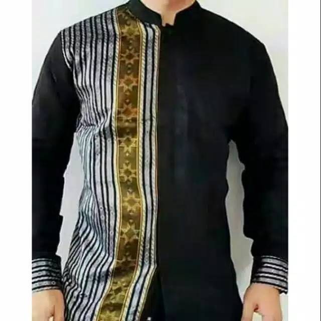 Kemeja tenun songket baron hitam