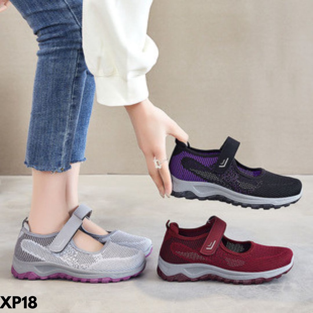 Gypsy - Cross Strap Sneakers Wanita Import Sneaker Snakers Korea Soft Flyknit Design Slingcross XP18