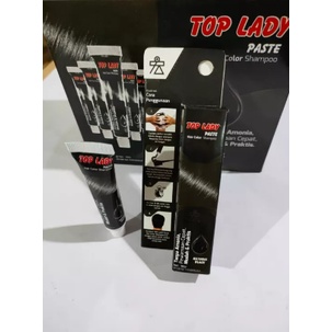 Top Lady Paste Hair Color Shampoo (Black) Shampoo Cream / Semir Rambut / TOP LADY PASTE SHAMPOO / SEMIR TOP LADY TUBE/PASTE 10 GR / Top Lady Paste Hair Color Shampoo (Black) SALE