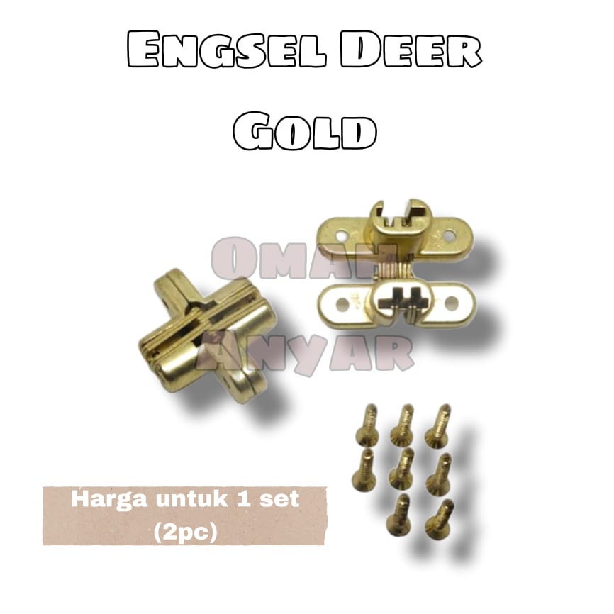 Engsel Tanam Meja Makan Cross Hinge Deer Gold