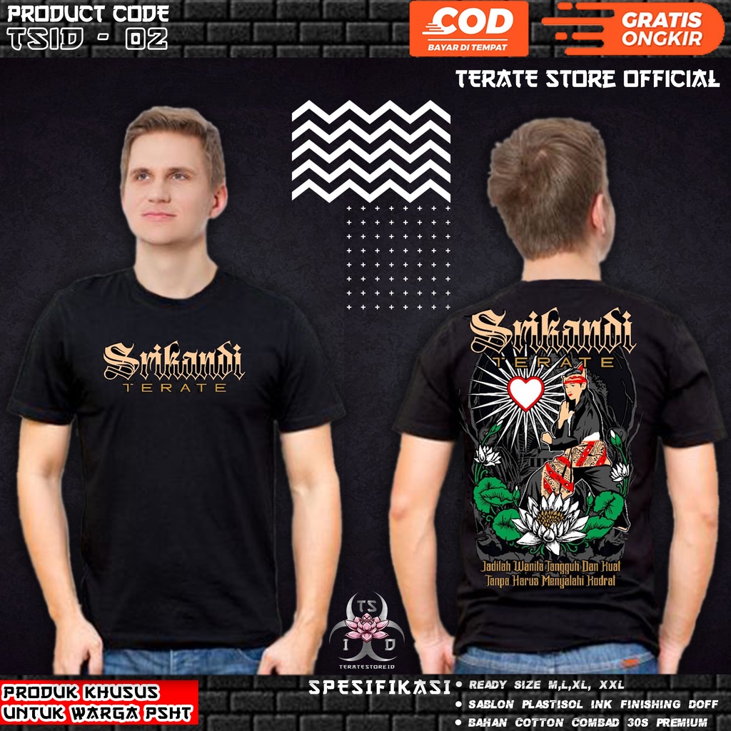 KAOS PSHT SRIKANDI TERATE PASANG - ATRIBUT SH TERLARIS  (BERBAHAN DISTRO DAN BISA COD) GALERI TERATE