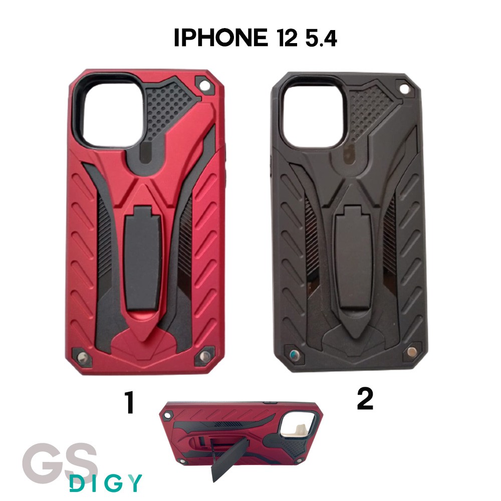 Casing hp IPHONE 12 5.4 Case Robot Standing Spigen Ironman cewe cowo case import murah