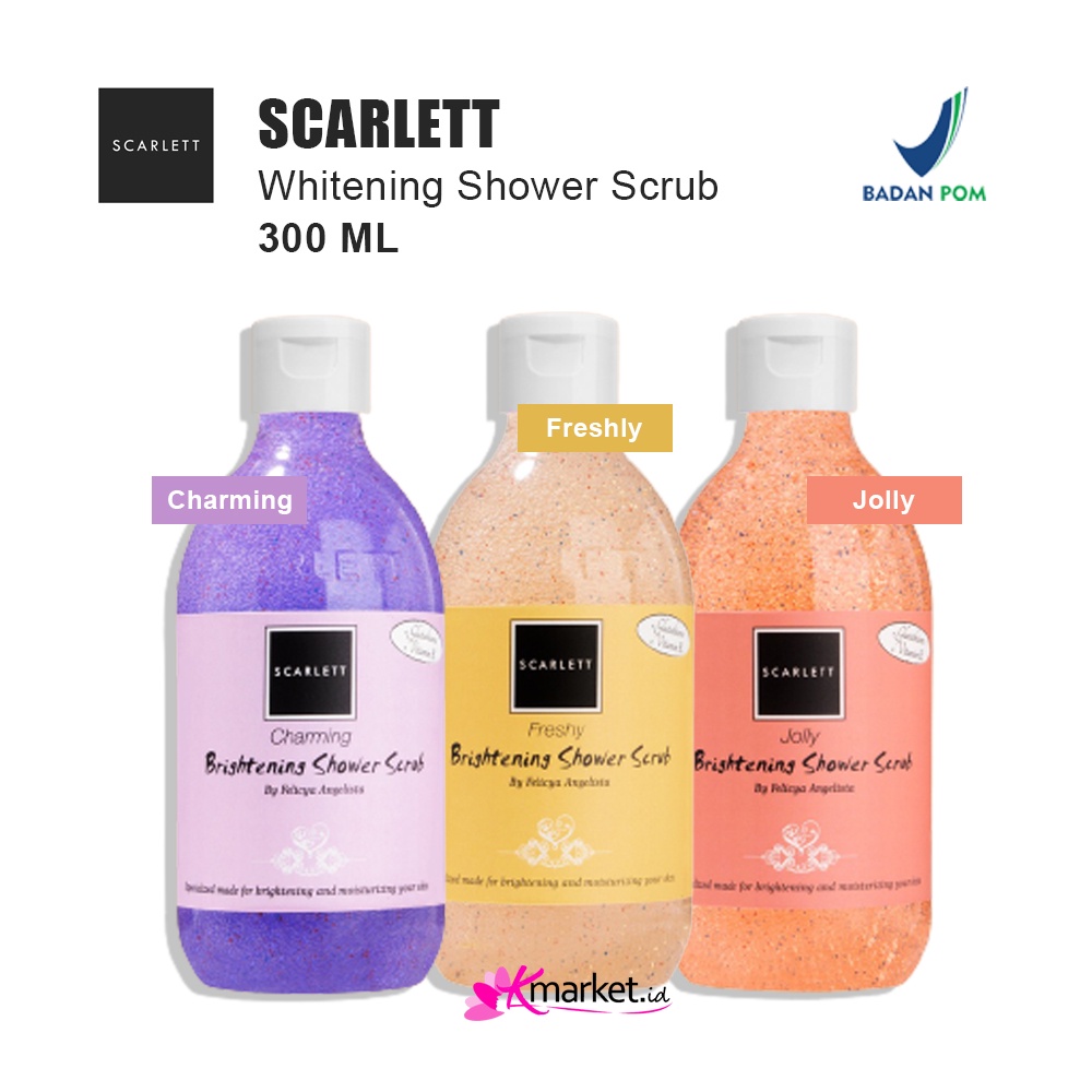 SCARLETT Whitening Shower Scrub Jolly | Freshly | Charming 300 ML