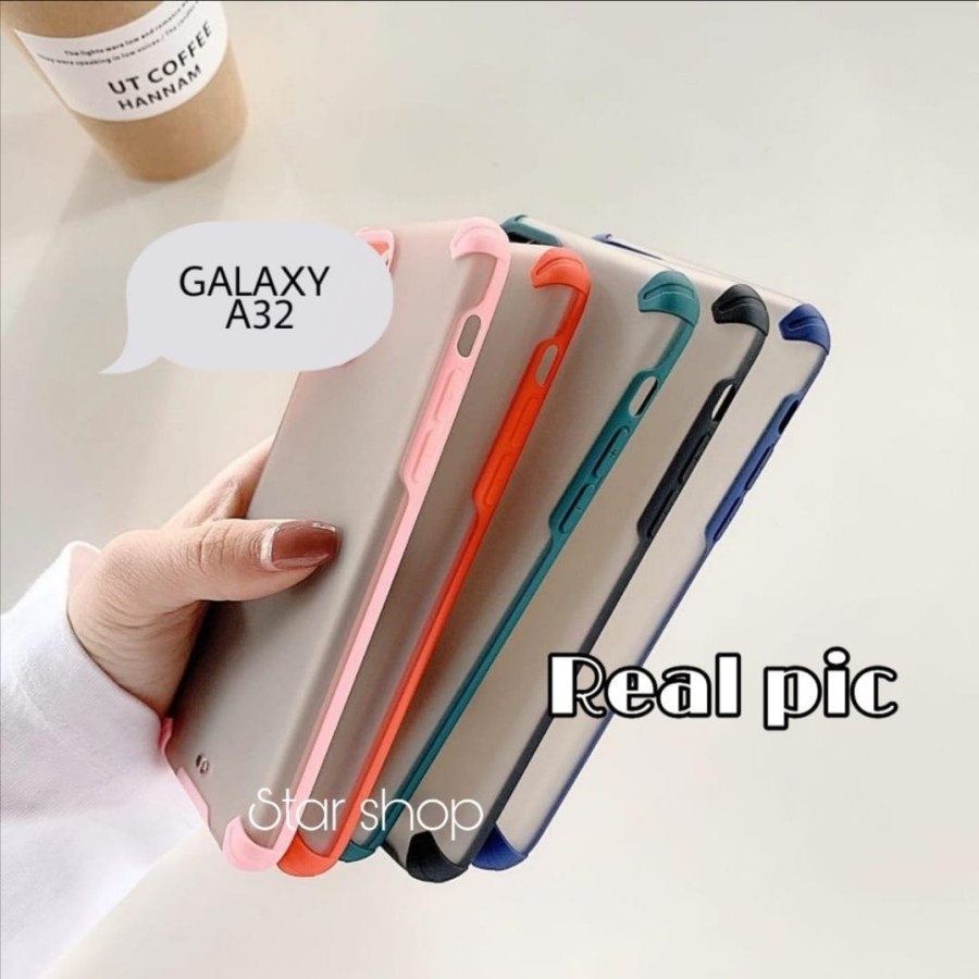 CASE SAMSUNG A32 SOFCASE CANDY MACARON PROTECTIVE CAMERA - LIST HIJAU TUA