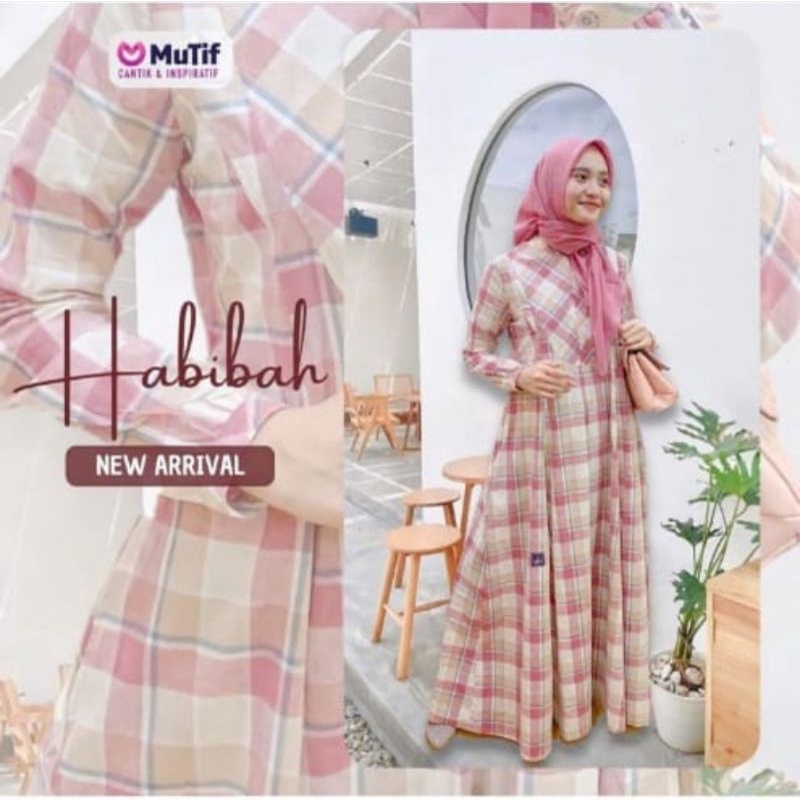 Gamis Premium Habibah by Mutif|Dress Syari|Dress Muslimah|Dress Original|Dress Dewasa Jumbo|Dress Bu