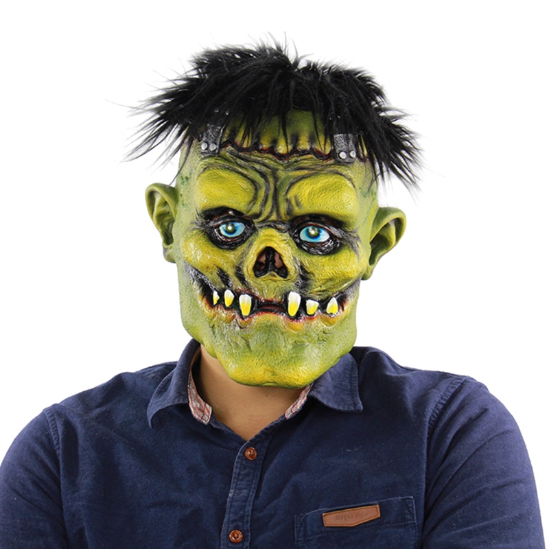 Zzz Topeng Zombie Full Cover Wajah Warna Hijau Untuk Pesta Halloween / Cosplay