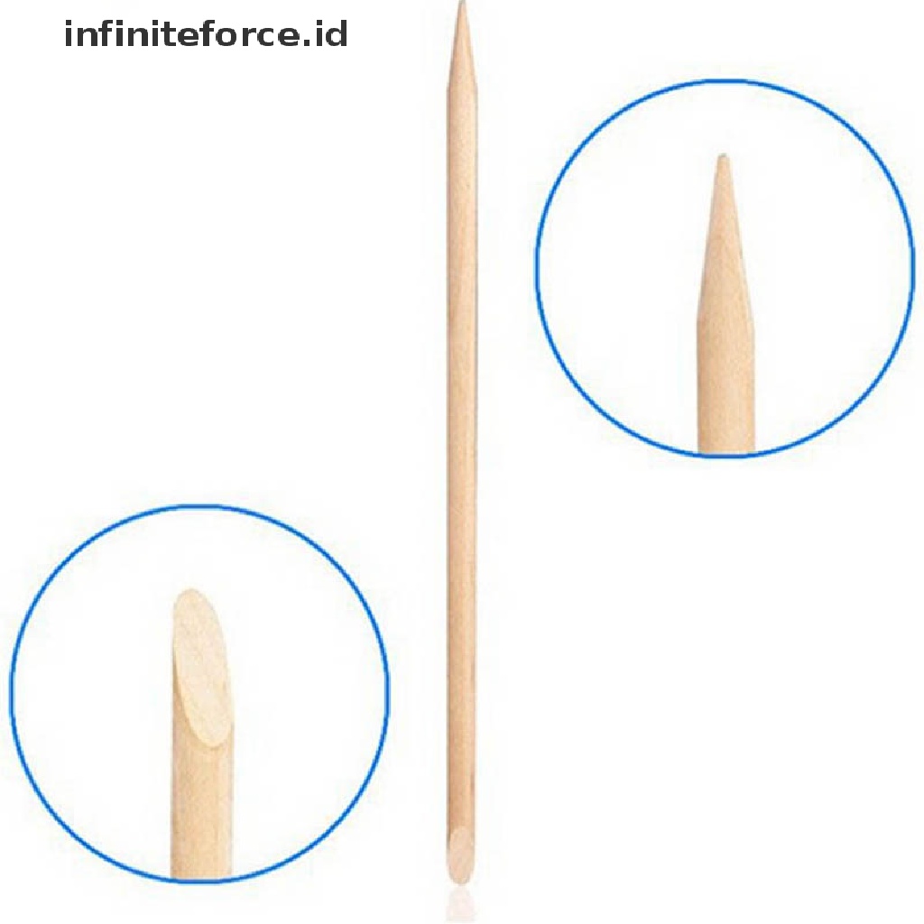 Infiniteforce.id 10pcs / Set Stik Kayu Pendorong Kutikula Untuk manicure / pedicure