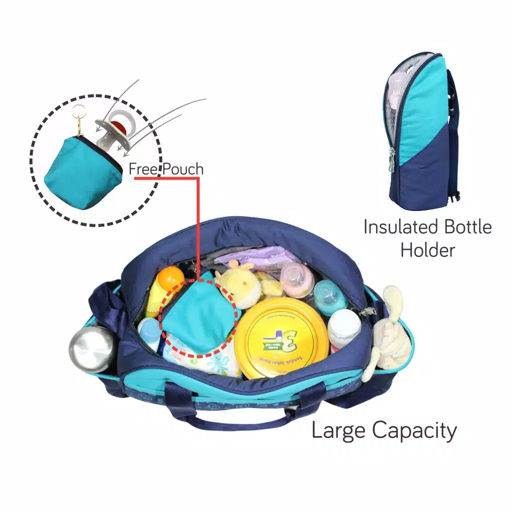 Tas Besar + Tempat Botol Susu dan Perlak ‘Baby Hippo’ Series DGT7142