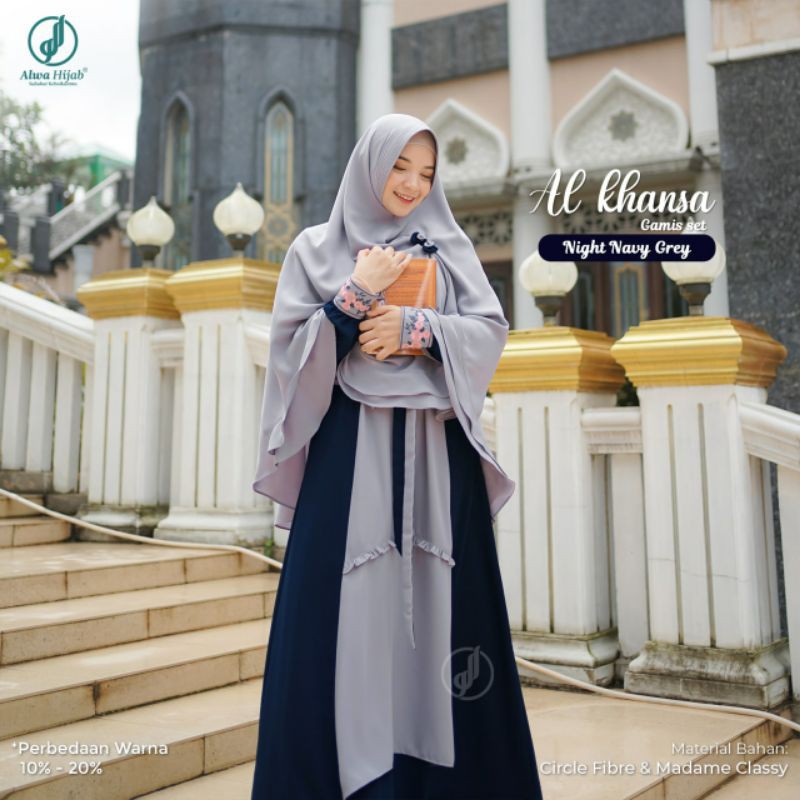 GAMIS SYAFIA &amp; AL KHANSA SET KHIMAR || ALWA HIJAB