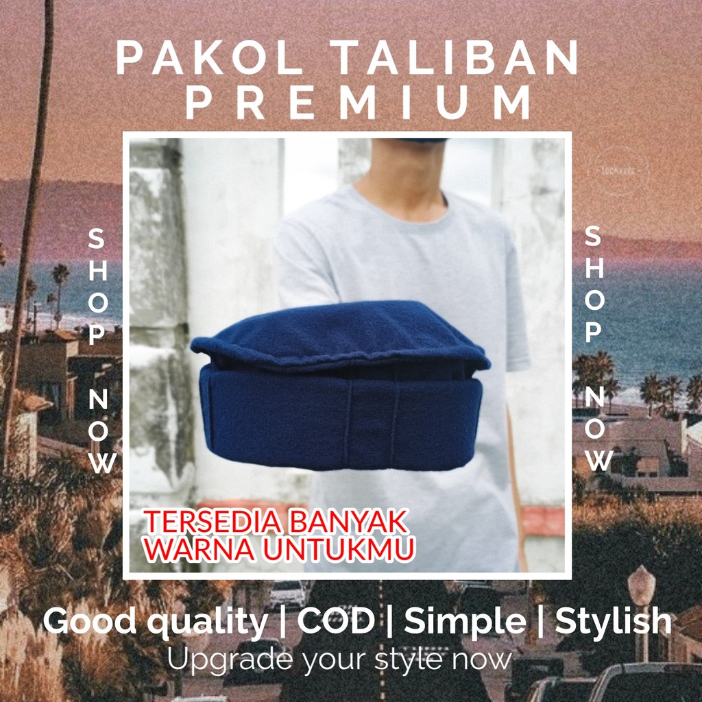 Topi Peci Pakol Taliban Mesir Afganistan Muslim Gaul Kekinian Bahan Bludru Premium Original