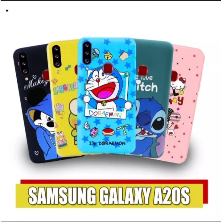 Case Samsung galaxy A20S Softcase Karakter Doraemon Hello Kitty Mickey mouse Keropi Stich