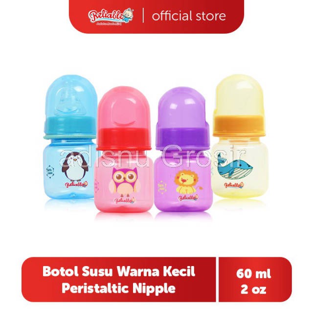 Reliable Botol Susu Bayi Warna Mini Dot Peristaltic 60 ml RBS-8872