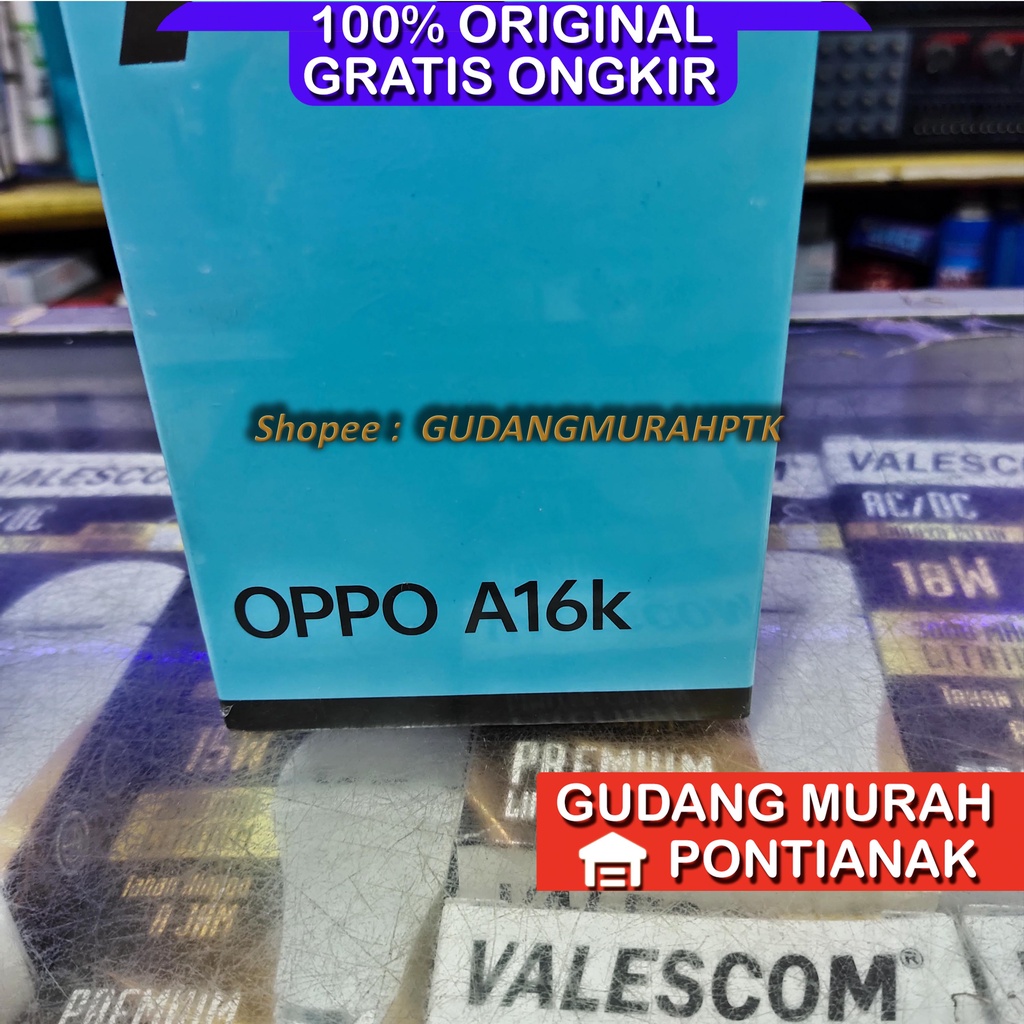 Oppo A16K 4 / 64 GB Garansi Resmi 4GB ROM 64GB ColorOS 6 Face Unlock Bigger Baterry 4300mAh MediaTek Helio G35 4/64 handphone hp