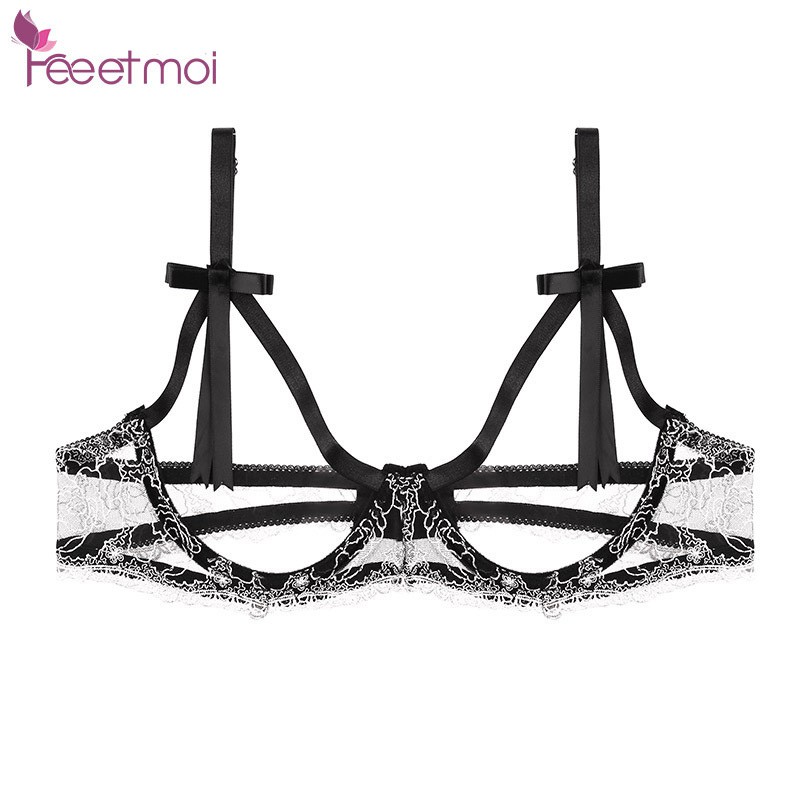 Sexy Lingerie Women Embroidery Hollow Out Wired Erotic Bra Panty Set