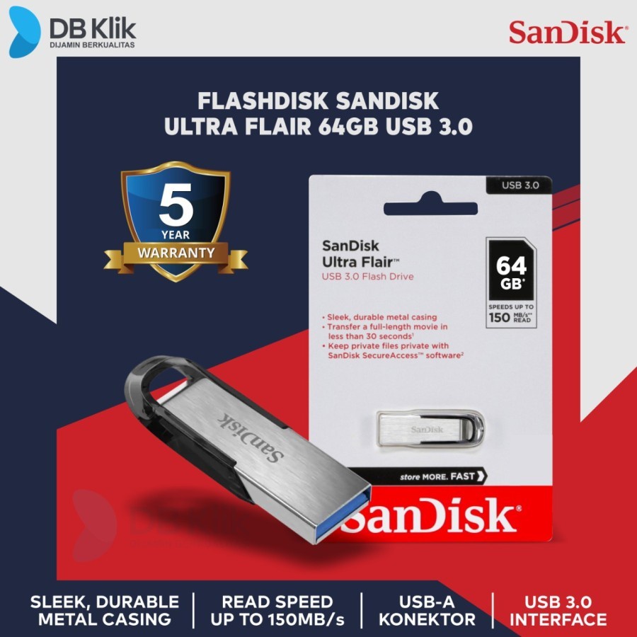 Flashdisk Sandisk Ultra Flair 64GB CZ73 USB 3.0 - USB Sandisk 64GB