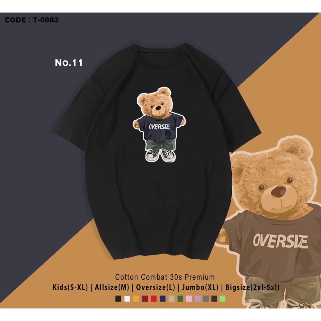 T-SHIRT / KAOS UNISEX COWOK &amp; CEWEK BEAR EDITION / TERMURAH REAL PICTURE / TERIMA CUSTOM TEE