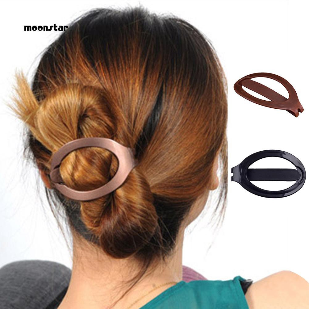 Fashion Women Girls Soft Plastic Hair Updo Clip Bun Maker