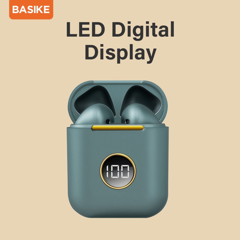 Headset Wireless Earphone Mini Earbuds TWS Bluetooth 5.0 HIFI Stereo Sound Music In-ear Earbuds Gaming With Mic Cocok Original Untuk Android IPhone Touch Sensor With Mic Noise Cancellation Sport tampilan digital Macaron-7