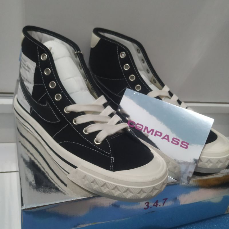 Sepatu Compass X Unkl 347 Retrograde hi decon BW