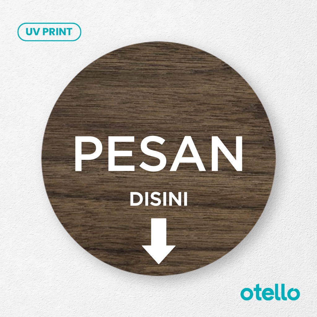 Signage Pesan Disini Sign Board Kayu Wood Papan Label Tempel Toko Cafe